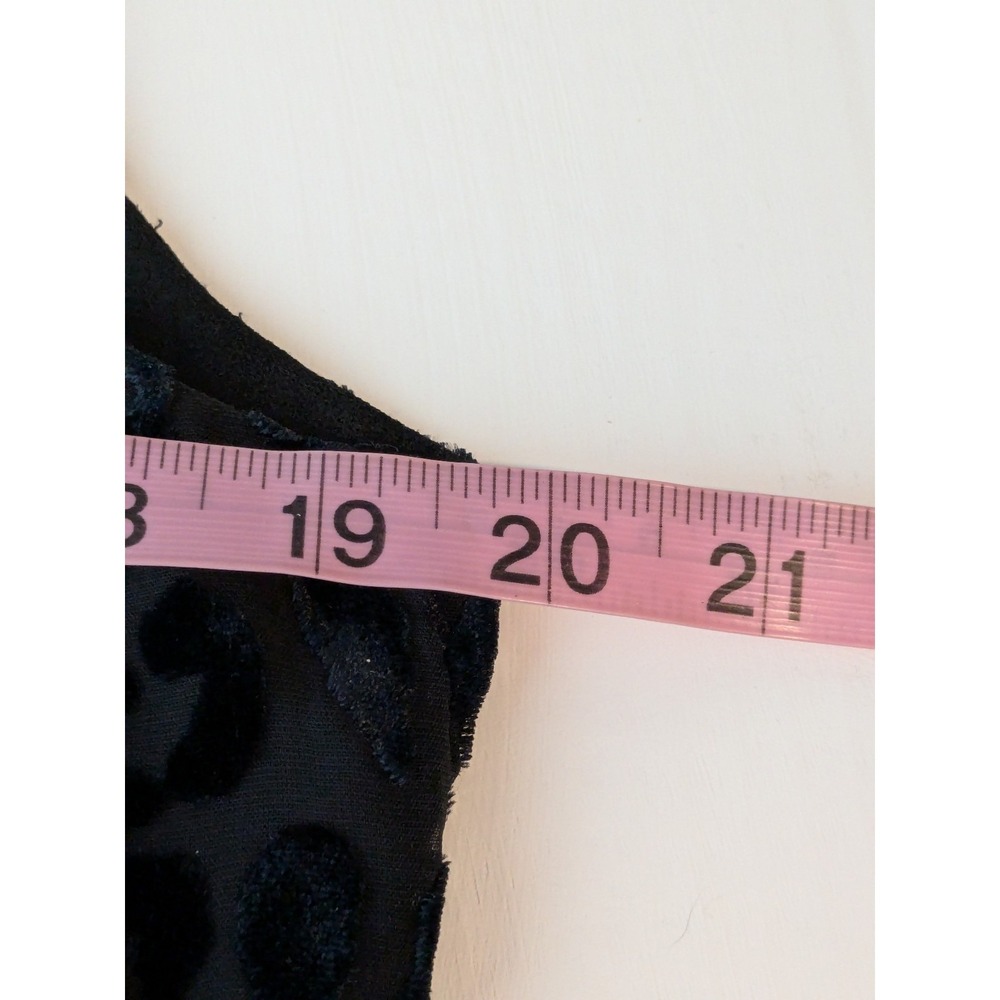WHBM Y2K Style Black Burnout Velvet Animal Print Sleeveless Tank Top L - Picture 8 of 10